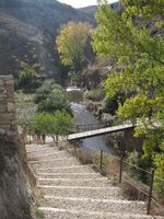 Escaleras y puente de acceso al sendero